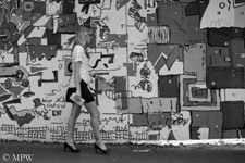Queen Street Auckland city, black and white photo by Mike Wheelton